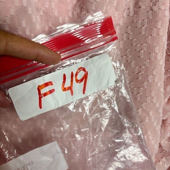 Showpo Womens Bodysuit Blouse Top Pink 16 Balloon Sleeve Ruched Swiss Dot - Picture 12 of 12